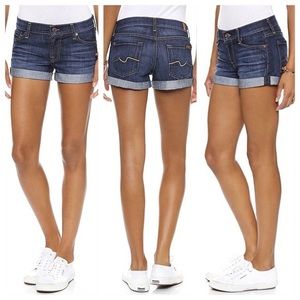 7 For All Mankind Jean shorts - dark blue cuffed, size 25